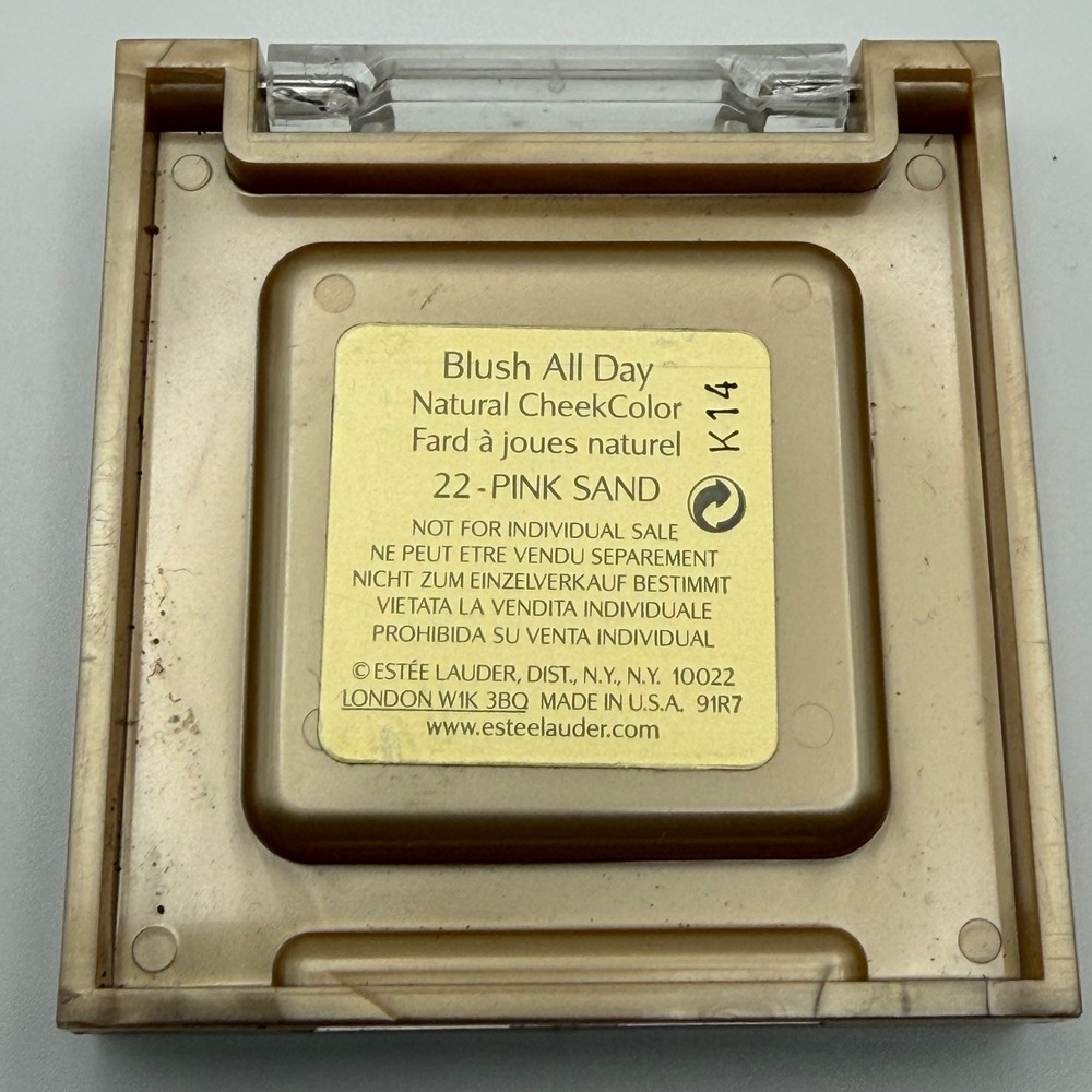 Estee Lauder Blush All Day Natural CheekColor 22 Pink Sand Gold Compact